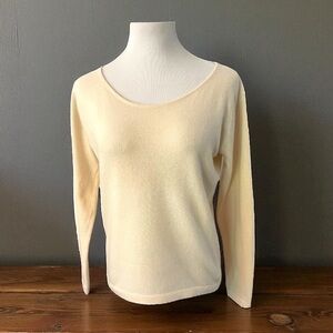 BALLANTYNE BERK 100% CASHMERE IVORY SWEATER SCOTLAND